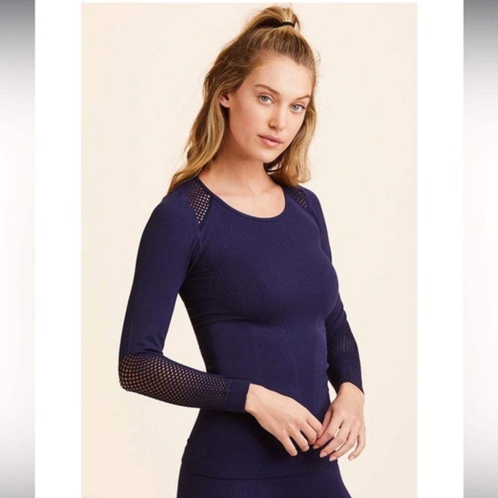 Alala Essential Seamless Long Sleeve Tee Small S Navy Blue
